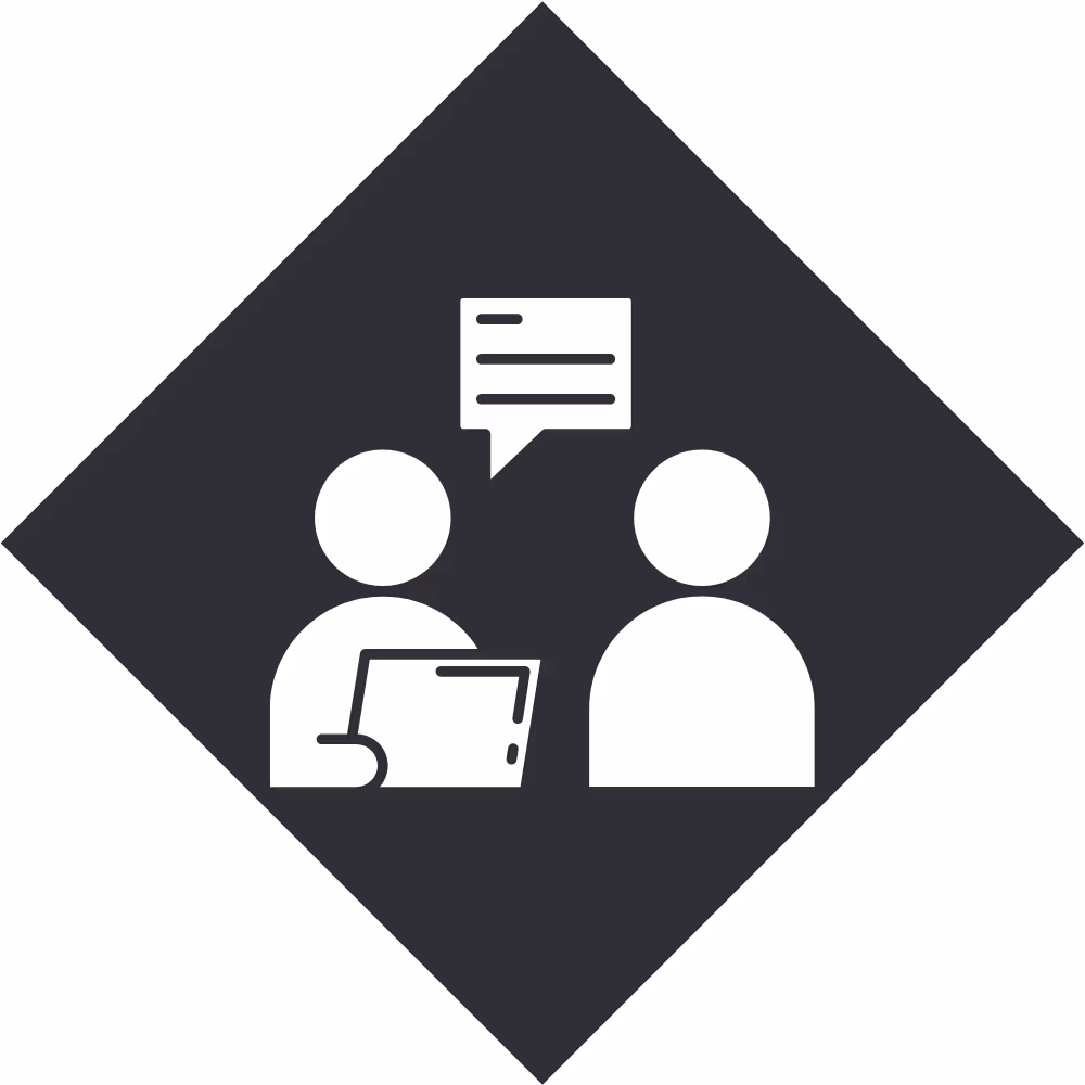 Icon representing collaborative leadership thinking partner in management coaching UK