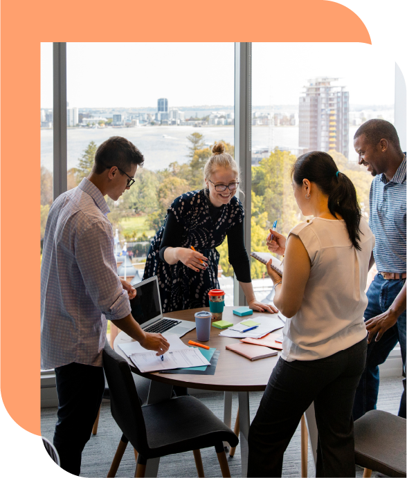 Management team in discussion — faster, clearer decision making