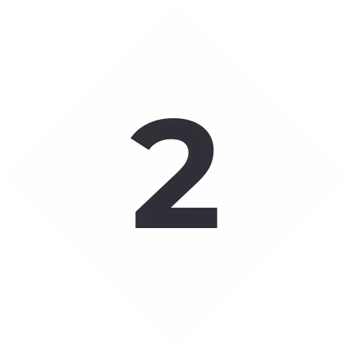 A white diamond icon displaying the number 2, representing Step 2: Understand