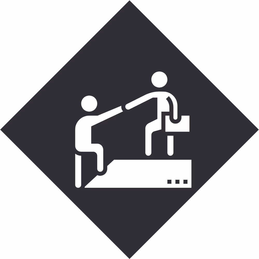 Icon illustrating supportive accountability and guidance in management coaching UK