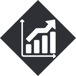 Icon of an upward-trending arrow and bar chart, representing the conversion of team effort into visible, long-term results.